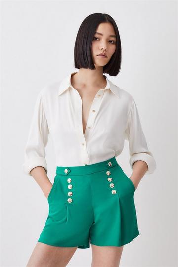 Soft Tailored Nautical Pipe Detail Short green