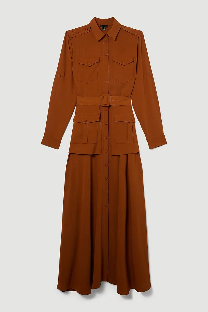 Lydia Millen Tall Soft Tailored Belted Maxi Shirt Dress Lydia Millen Tall Soft Tailored Belted Maxi Shirt Dress