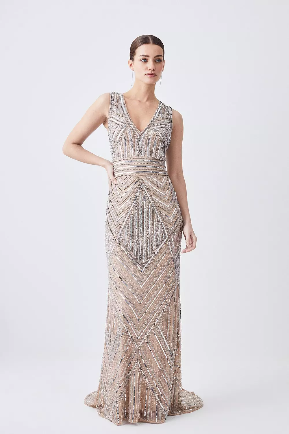 KAREN MILLEN■クリスタル装飾 スプリットマキシドレス bkk15876_pink_xl?$