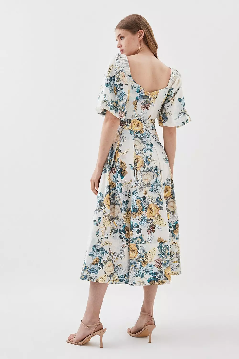 Lydia Millen Trailing Floral Cotton Sateen Midi Dress