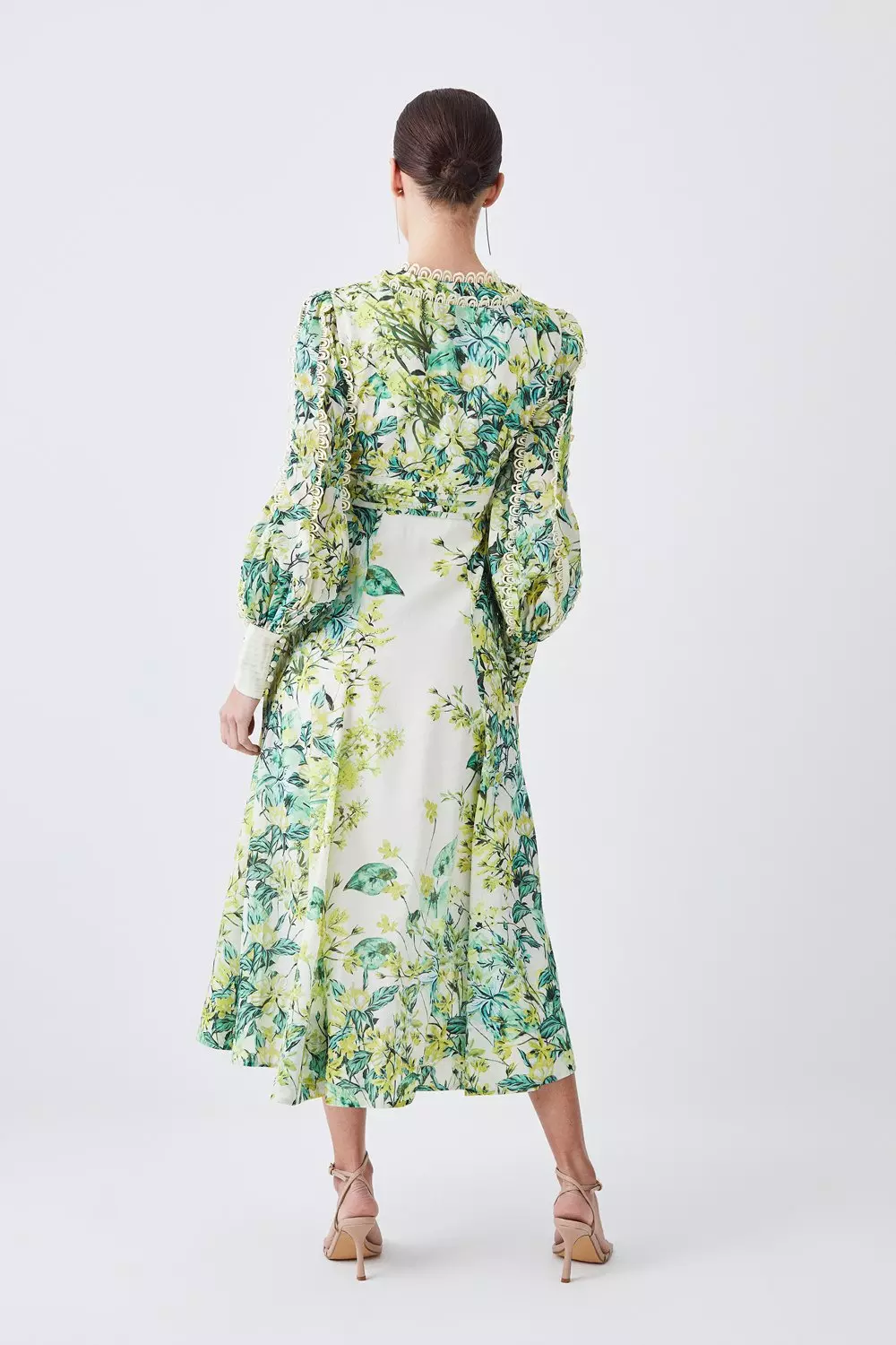 Petite Trailing Floral Woven Plunge Maxi Dress | Karen Millen