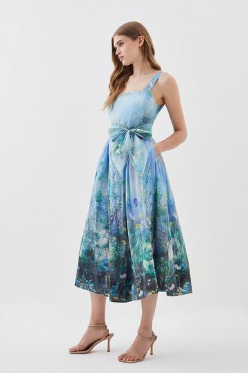 Lydia Millen Tall Cotton Scenic Floral Strappy Maxi Dress floral