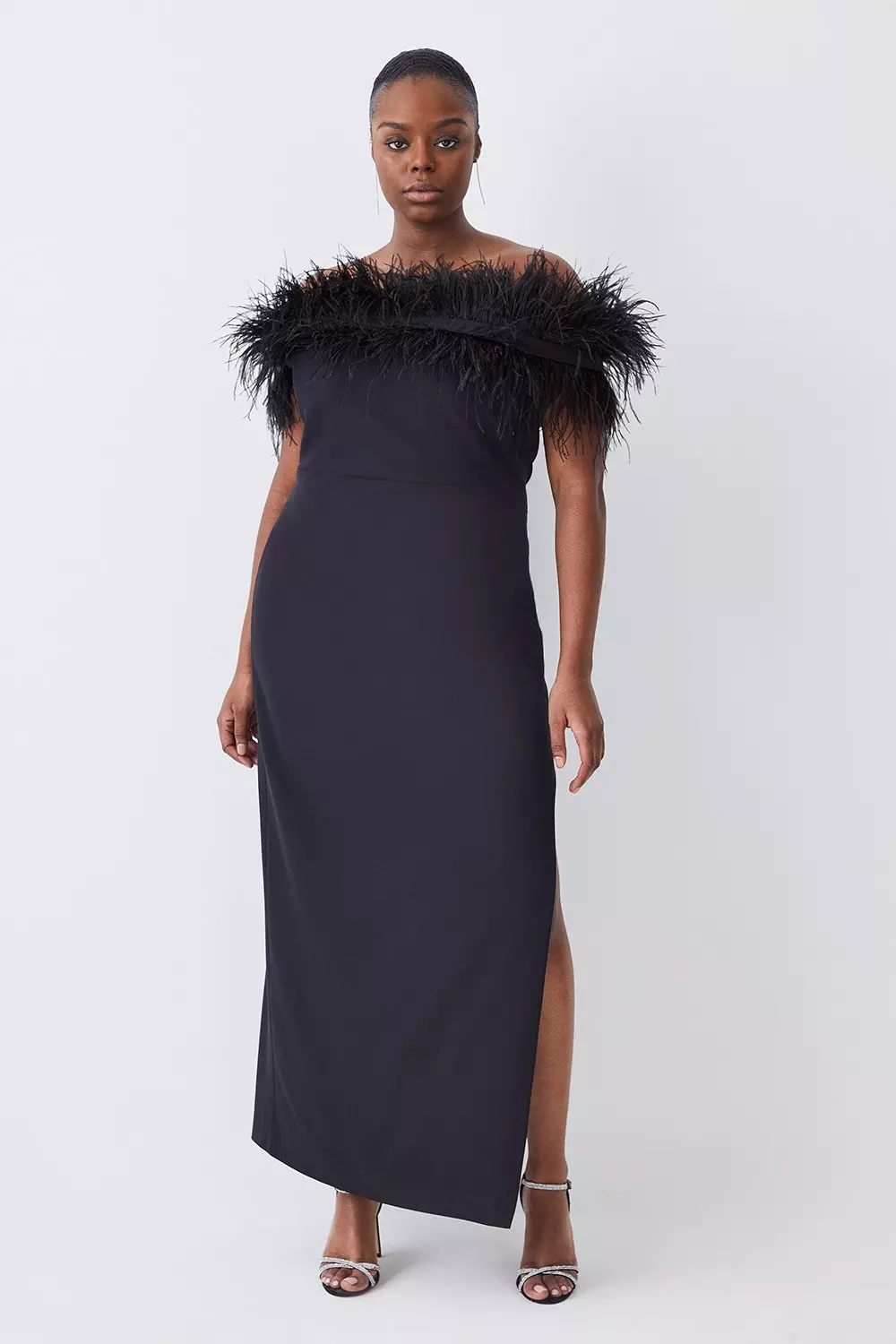 Feather dress plus size shops