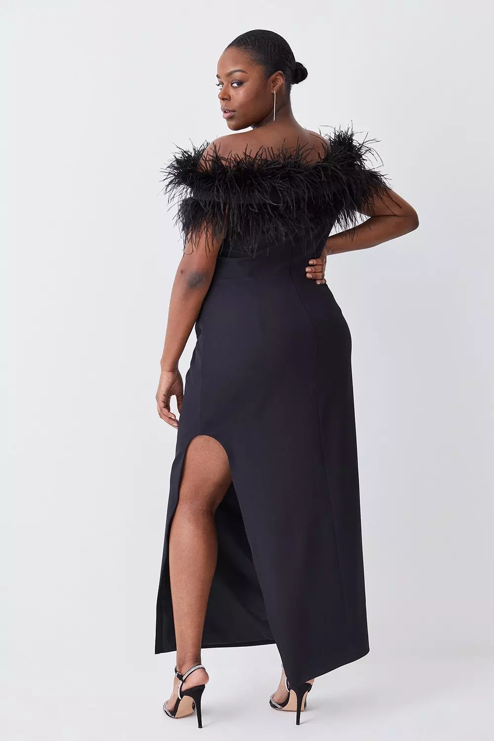 Feather maxi dress best sale