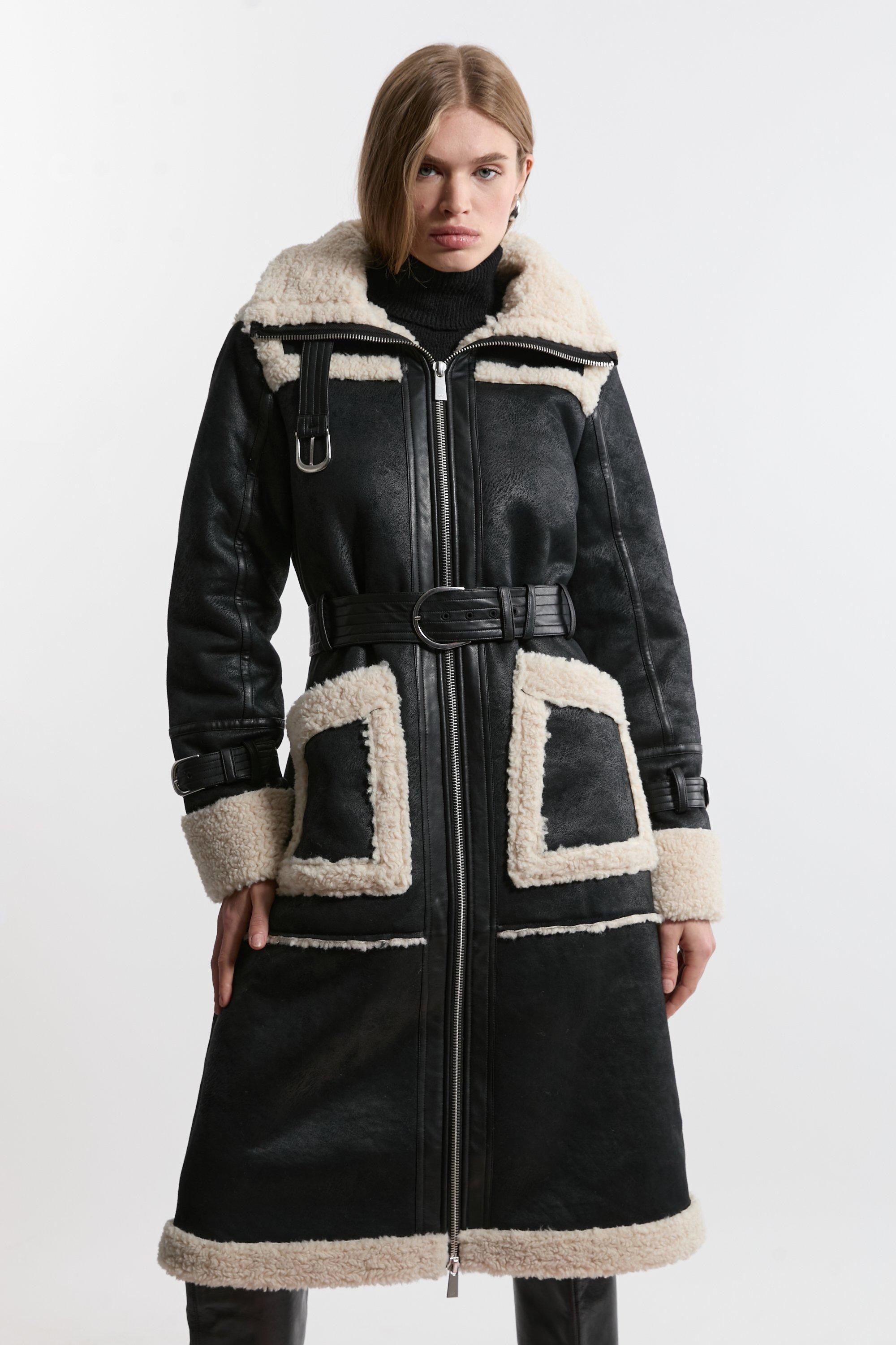 Fur Trim Coats | Karen Millen US