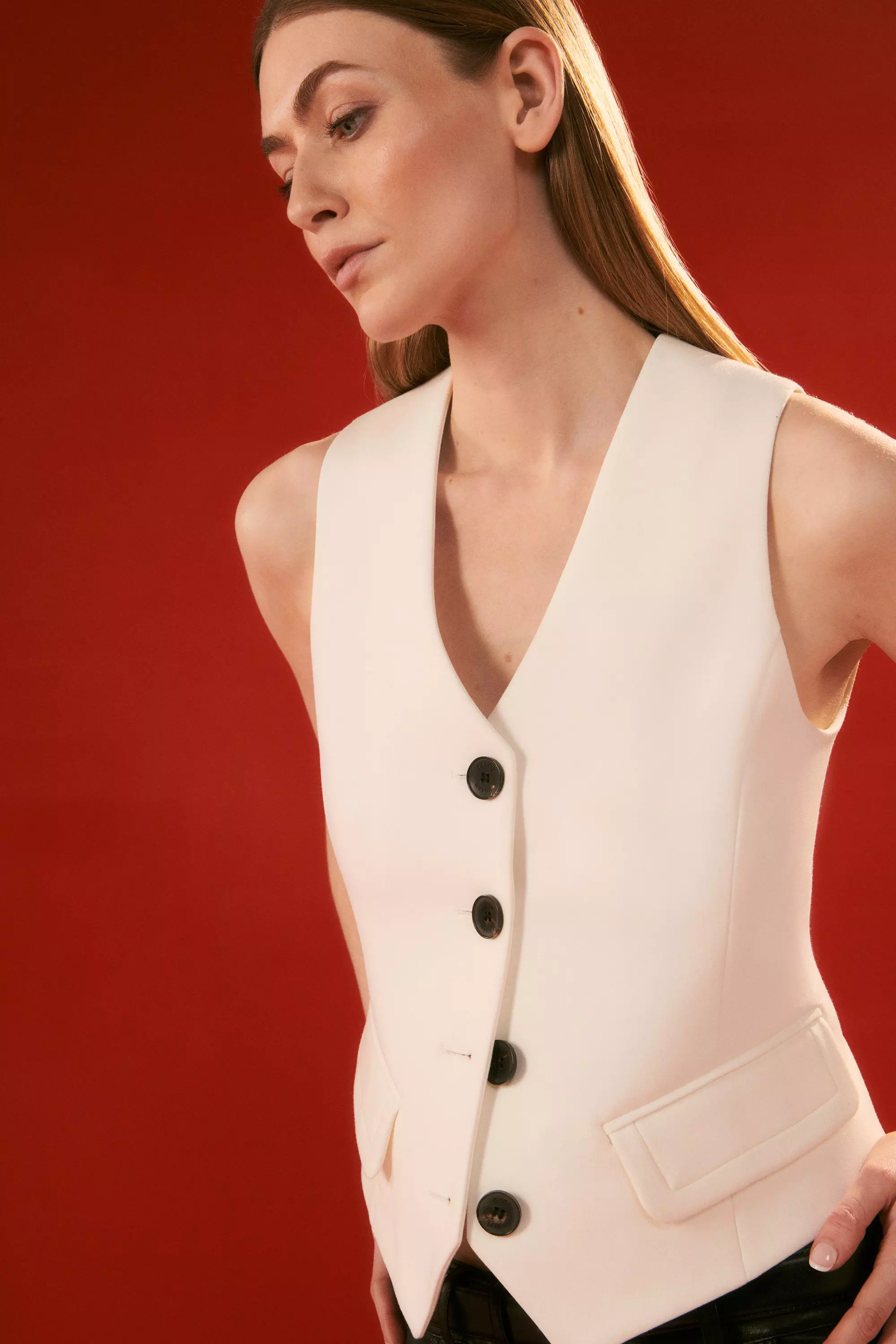 The Founder Compact Stretch Tailored Waistcoat Karen Millen