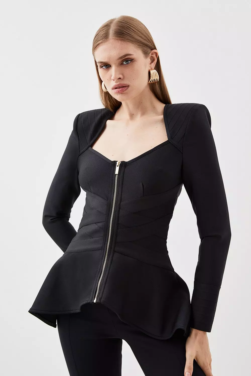 KAREN MILLEN 日本未入荷 モノ ポケット フロント プレイスーツ bkk10807_black_xl?$