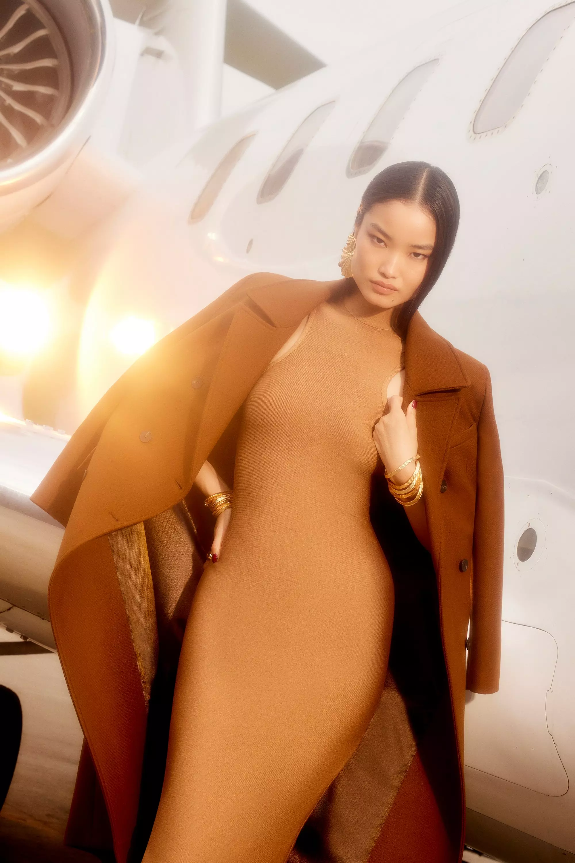 KAREN MILLEN* ストレッチ アシンメトリック ペンシルマキシ bkk10825_camel_xl?$