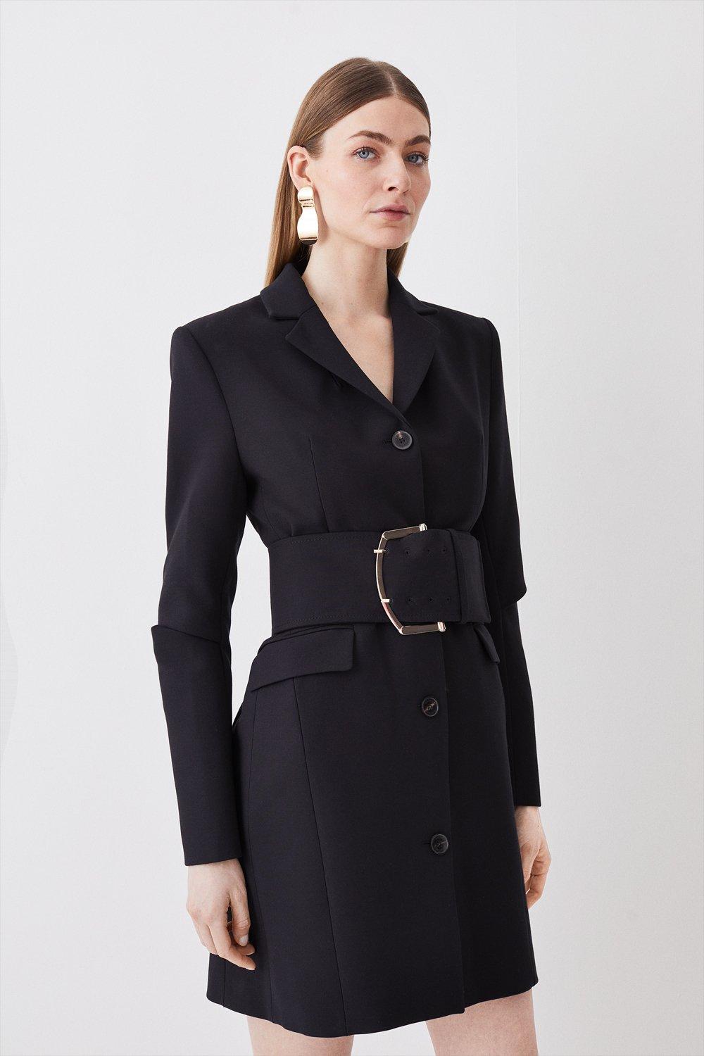 CO Belted Blazer Coat in Black