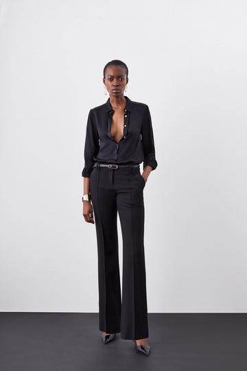 Compact Stretch Tailored Flared Trouser black