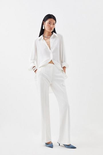 Compact Stretch Tailored Flared Trouser ivory