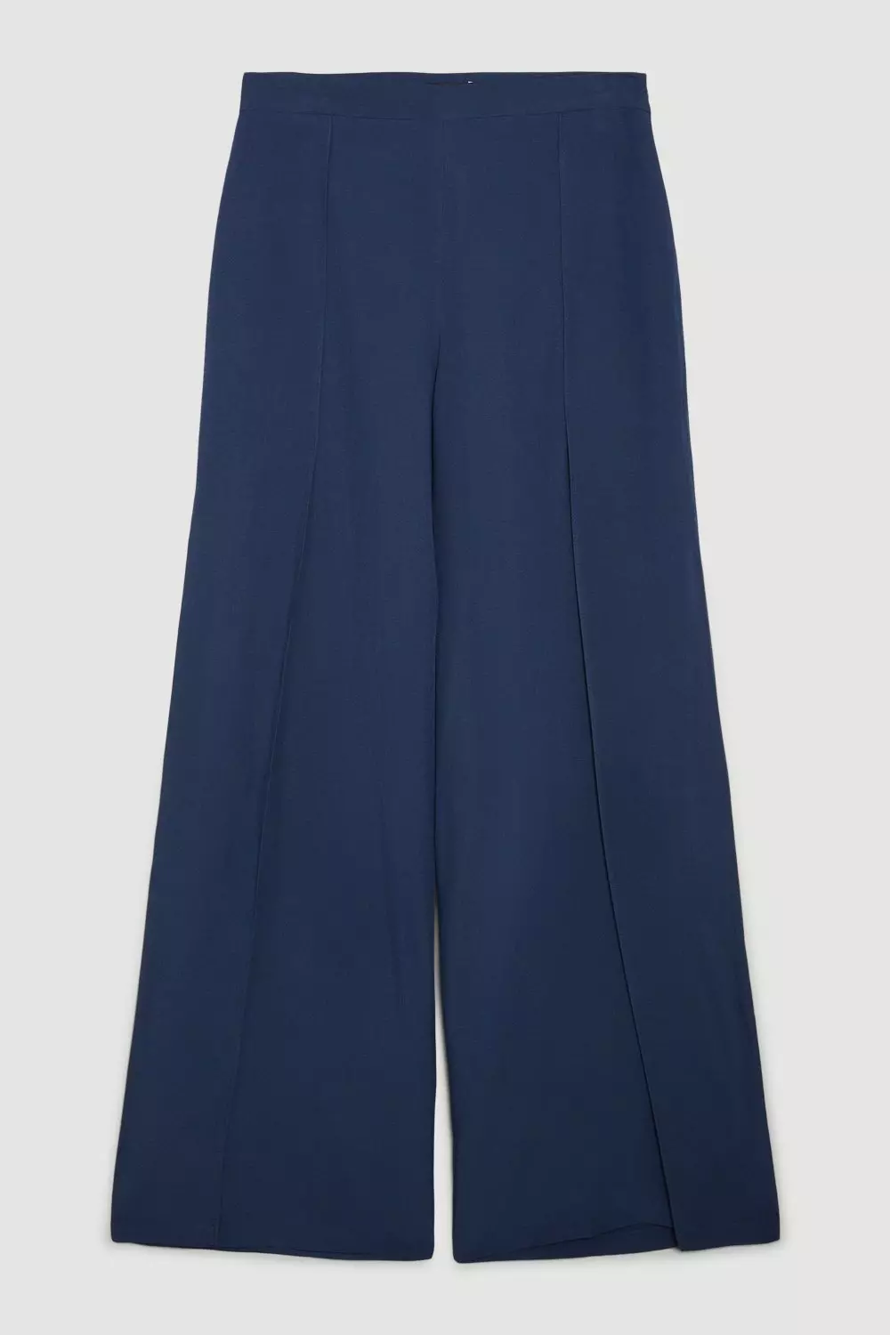 Navy Premium Tailored Linen Split Hem Wide Leg Trouser alternative image