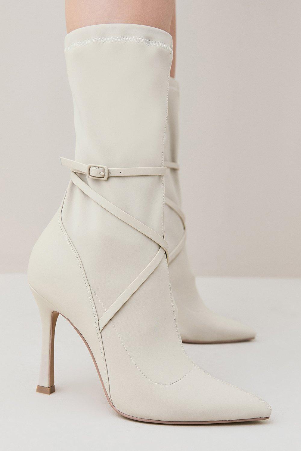 Neoprene Buckle Detail Sock Boot Karen Millen