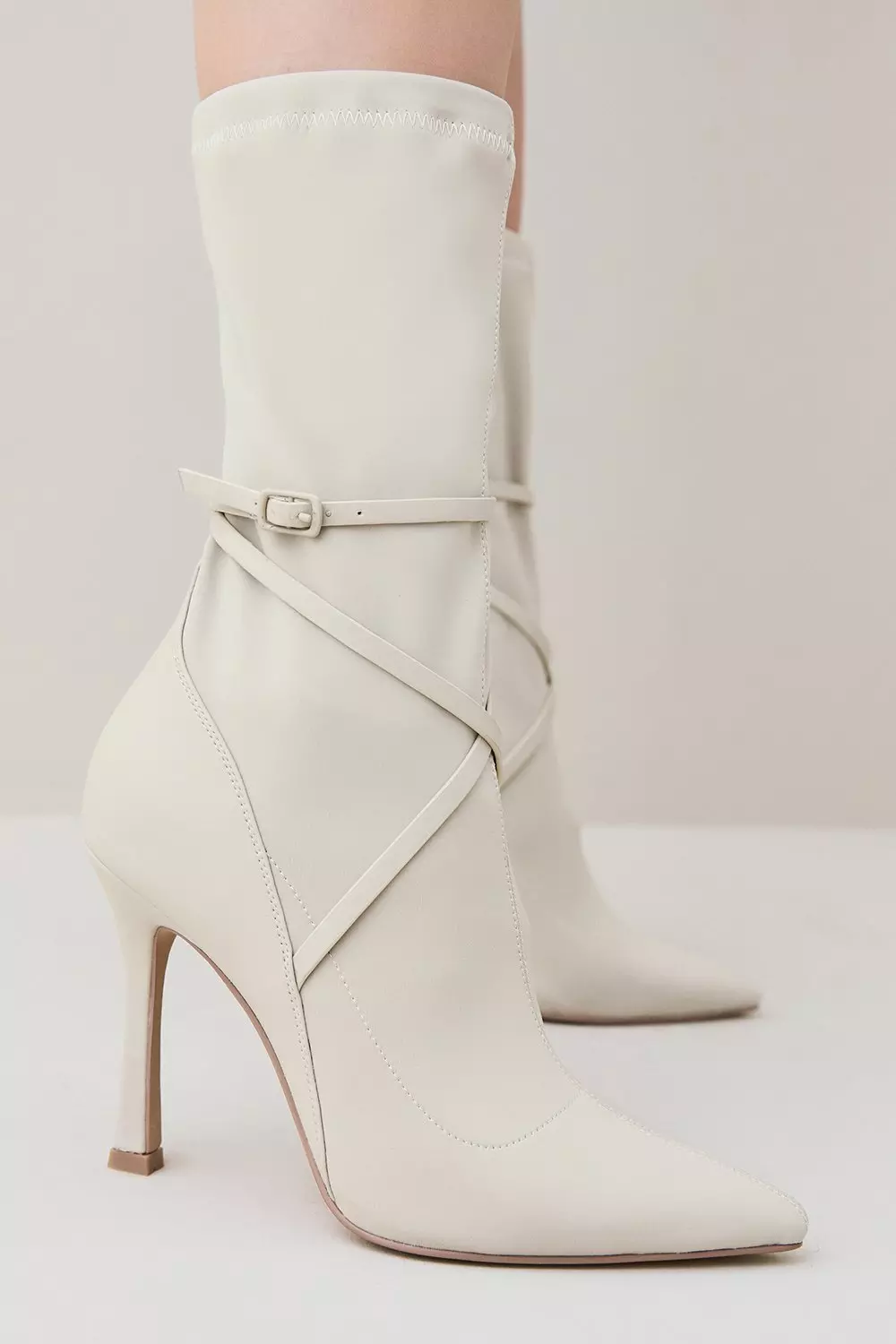 Neoprene Buckle Detail Sock Boot Karen Millen