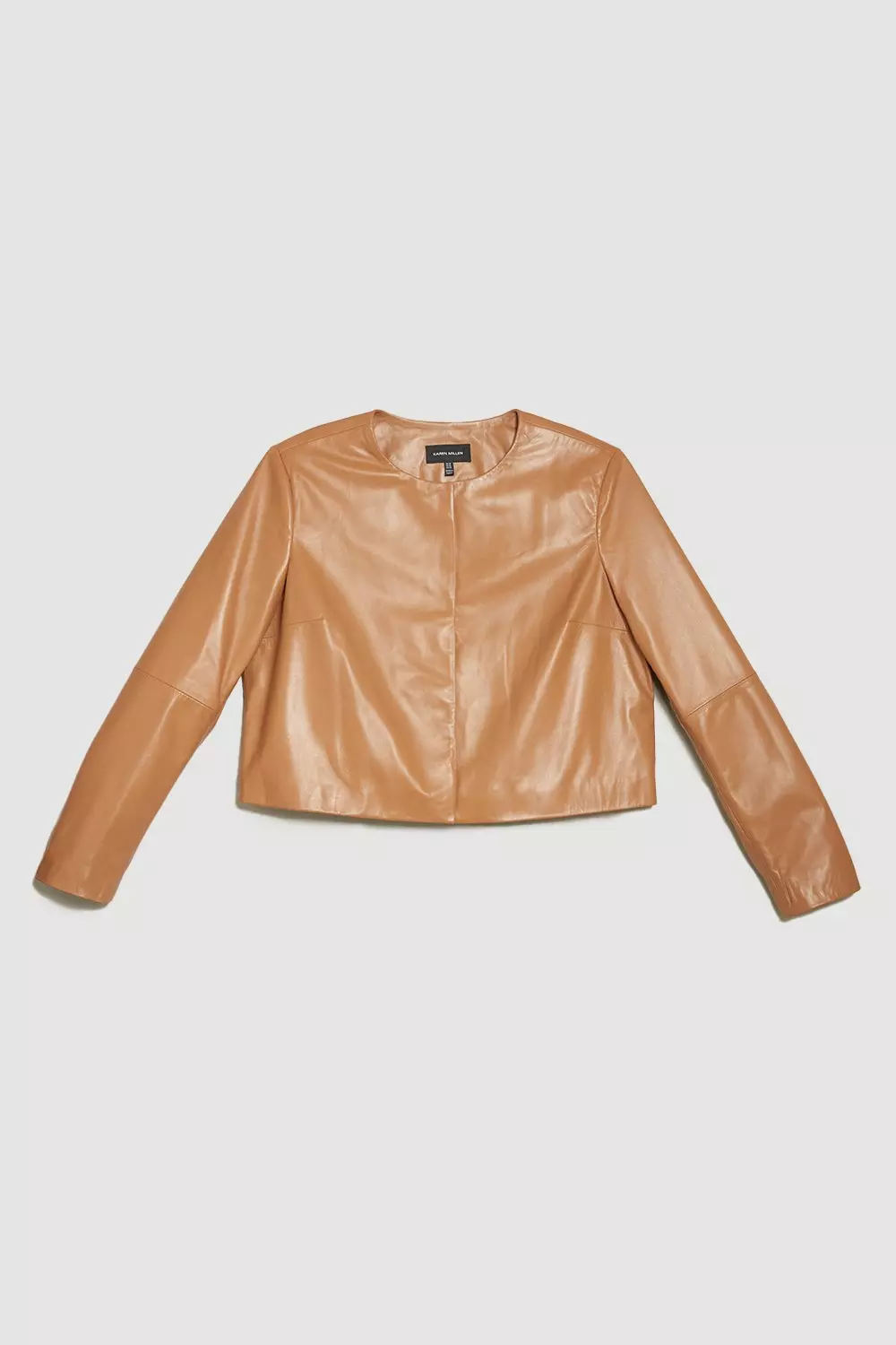 Plus size cropped leather jacket sale