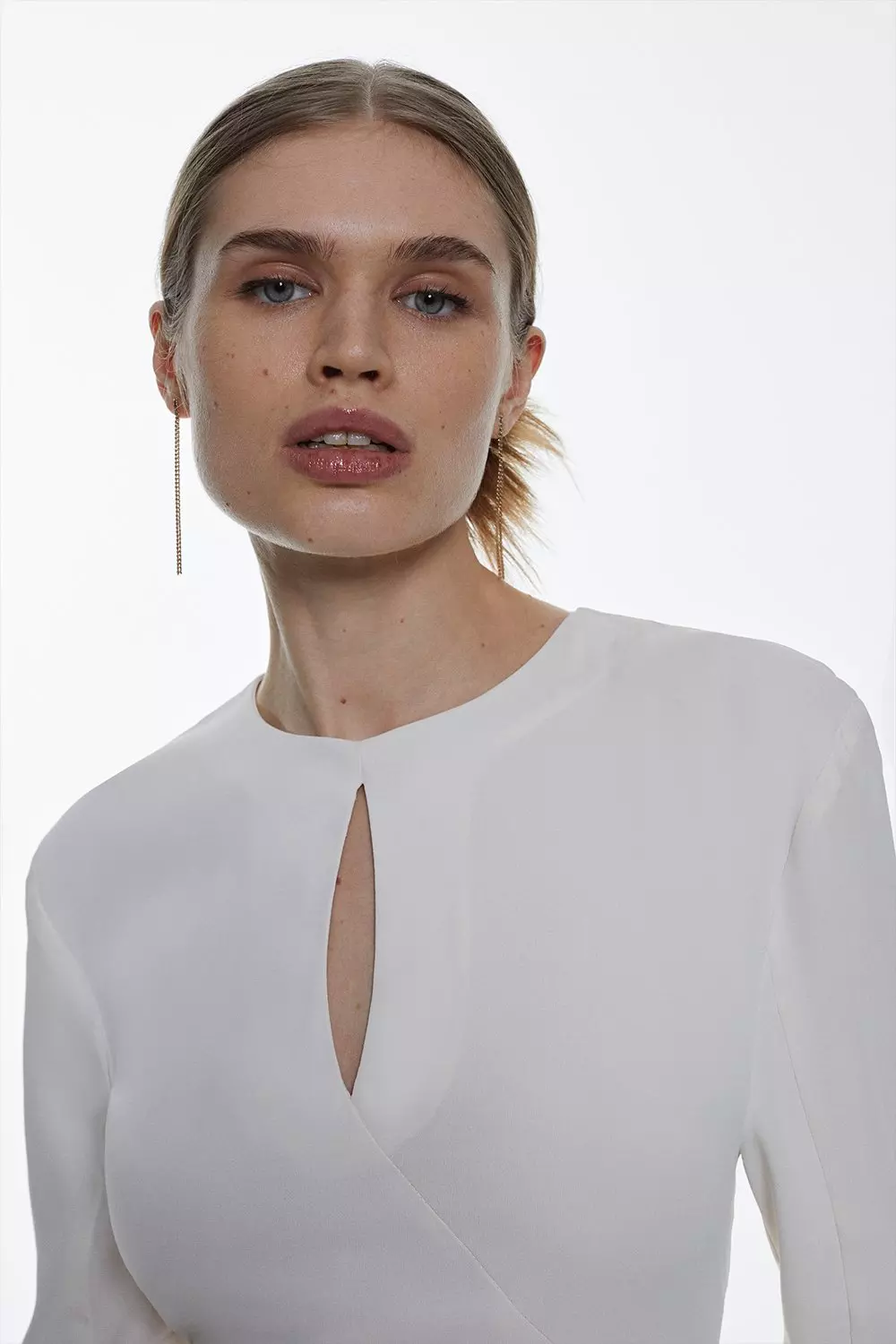 Long Sleeve Column Midi Dress | Karen Millen