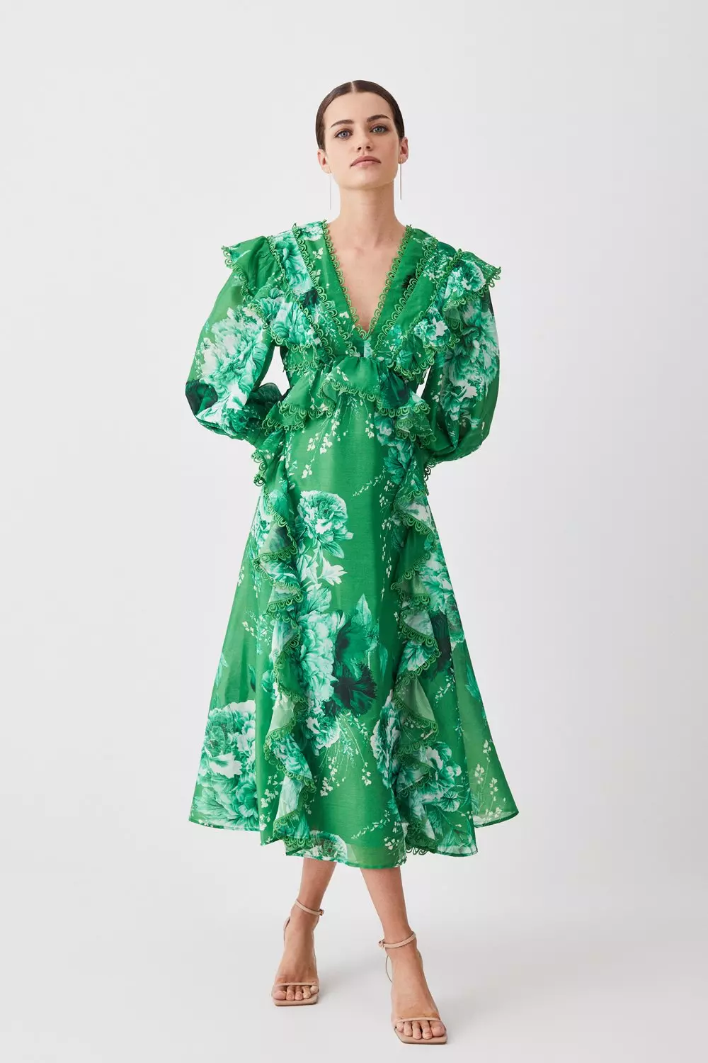☆KAREN MILLEN☆ プチ フローラル グラフィック マキシ ドレス ☆KAREN MILLEN☆ プチ フローラル グラフィック マキシ ドレス