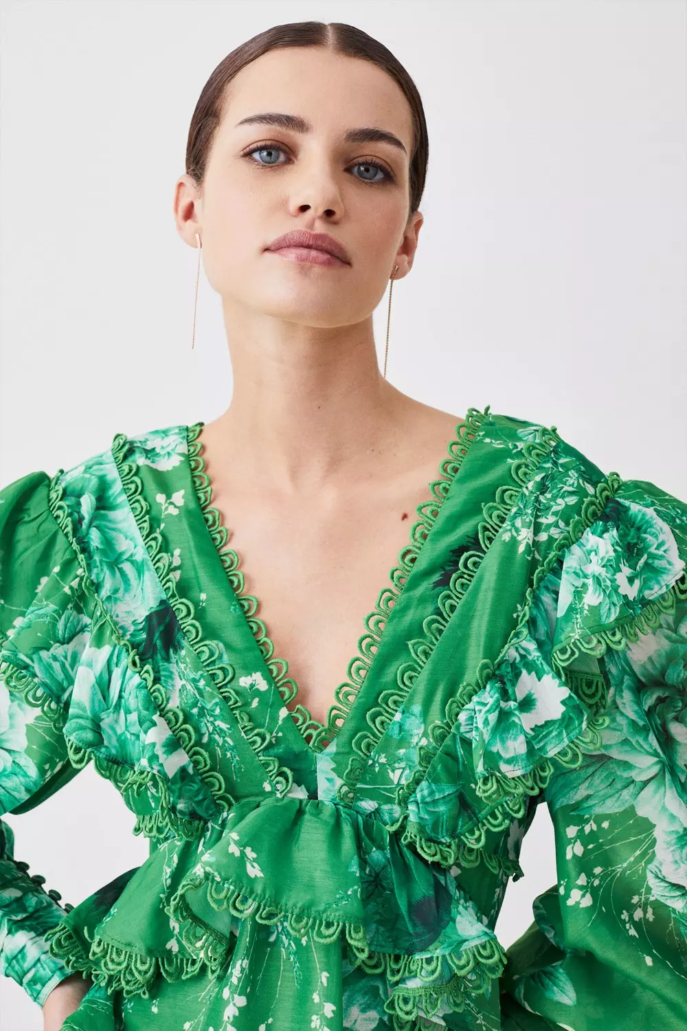 ☆KAREN MILLEN☆ プチ フローラル グラフィック マキシ ドレス ☆KAREN MILLEN☆ プチ フローラル グラフィック マキシ ドレス