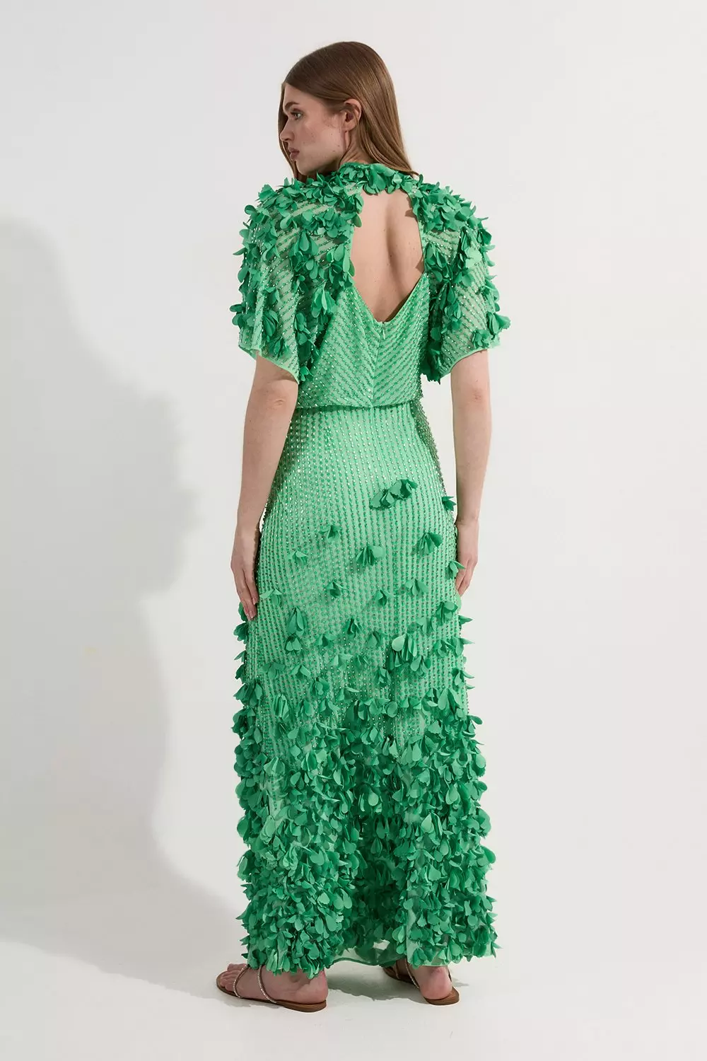 Tall Crystal Applique Angel Sleeve Woven Maxi Dress | Karen