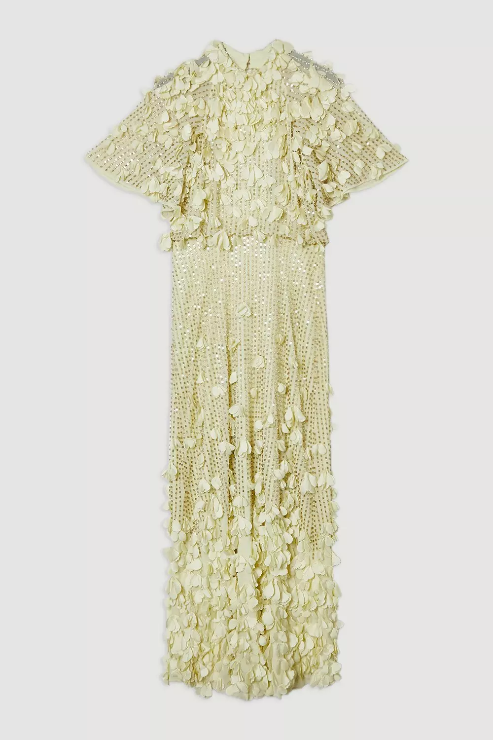 Crystal Applique Angel Sleeve Woven Maxi Dress | Karen Millen