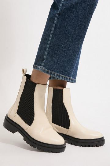 Leather Chunky Chelsea Boot cream