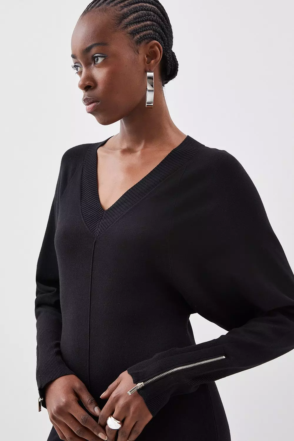 Tall Viscose Blend Batwing Knitted Column Maxi Dress | Karen