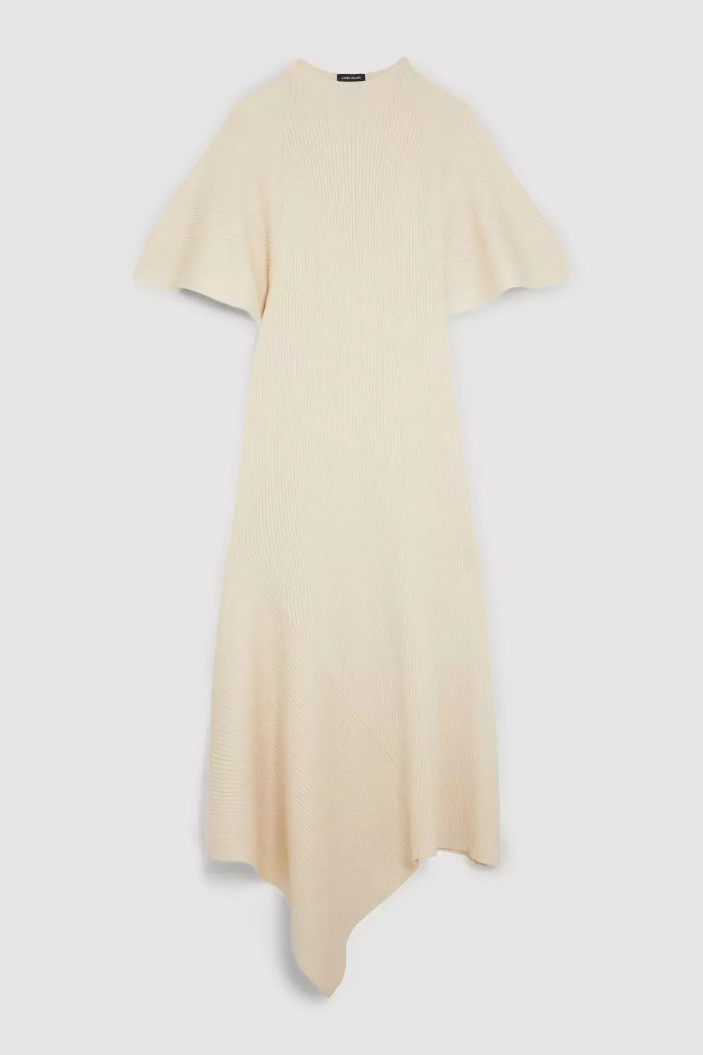 Viscose Blend Angel Sleeve Rib Knitted Midaxi Dress | Karen Millen