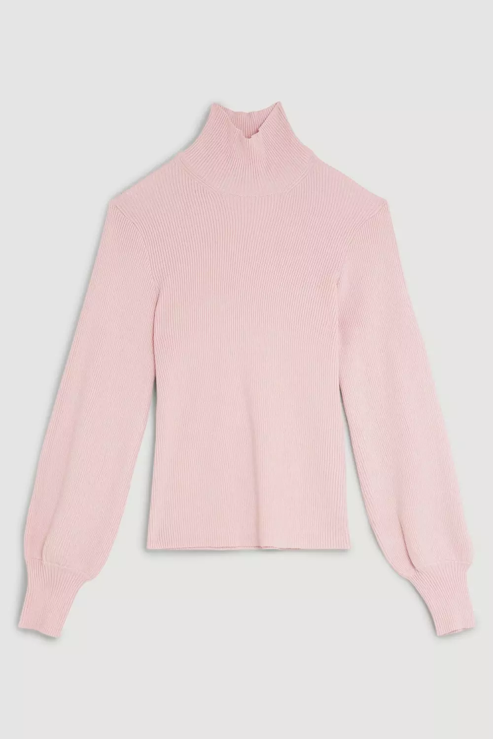 Blush Viscose Blend Rib Knitted Funnel Jumper alternative image