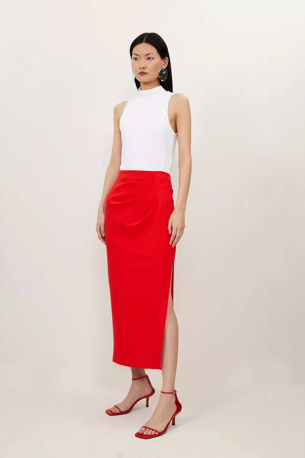 Ponte Side Split Maxi Skirt Karen Millen