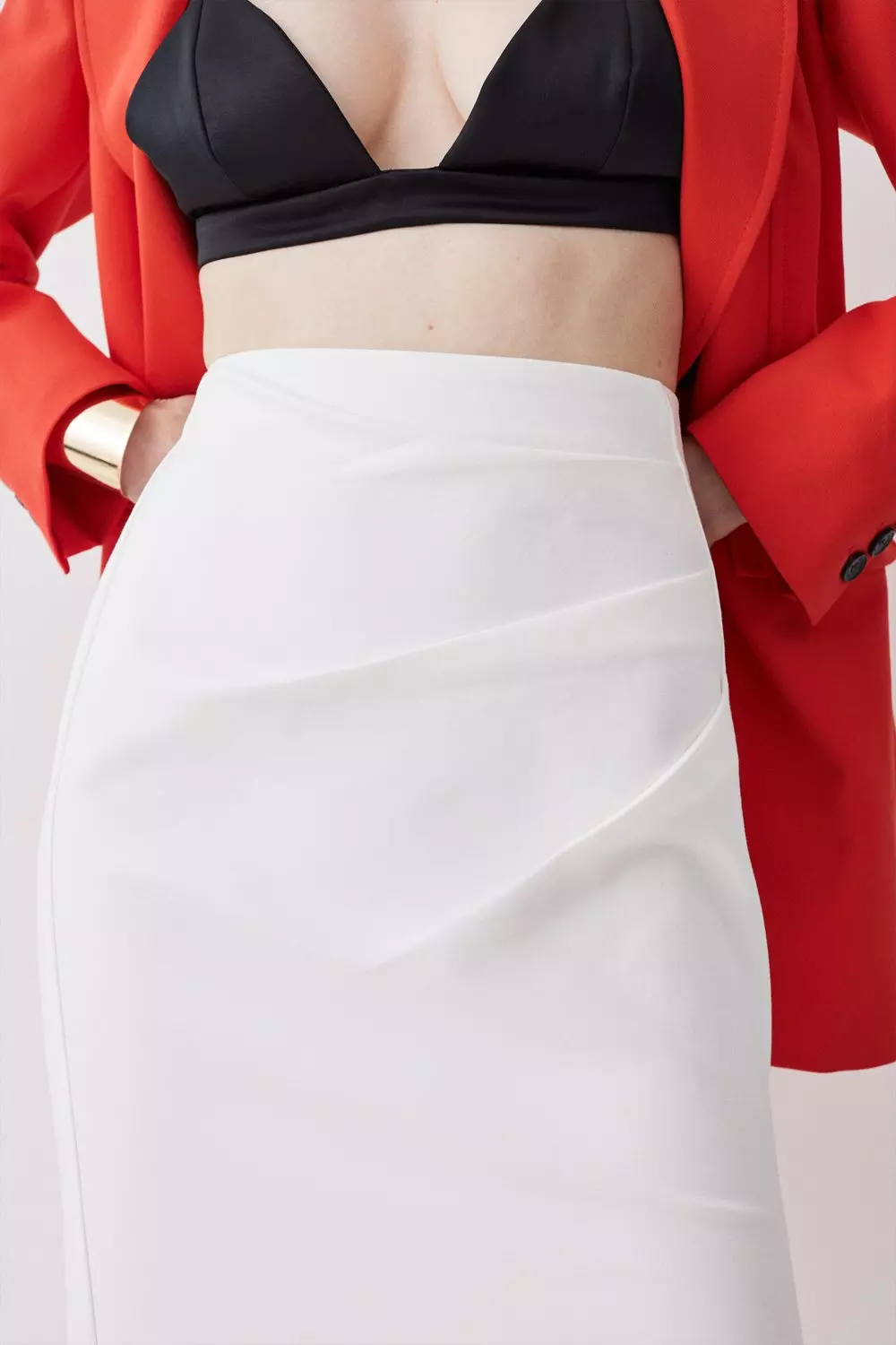 Ponte Side Split Midi Skirt | Karen Millen