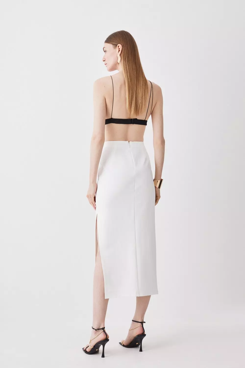 Ponte Side Split Midi Skirt | Karen Millen
