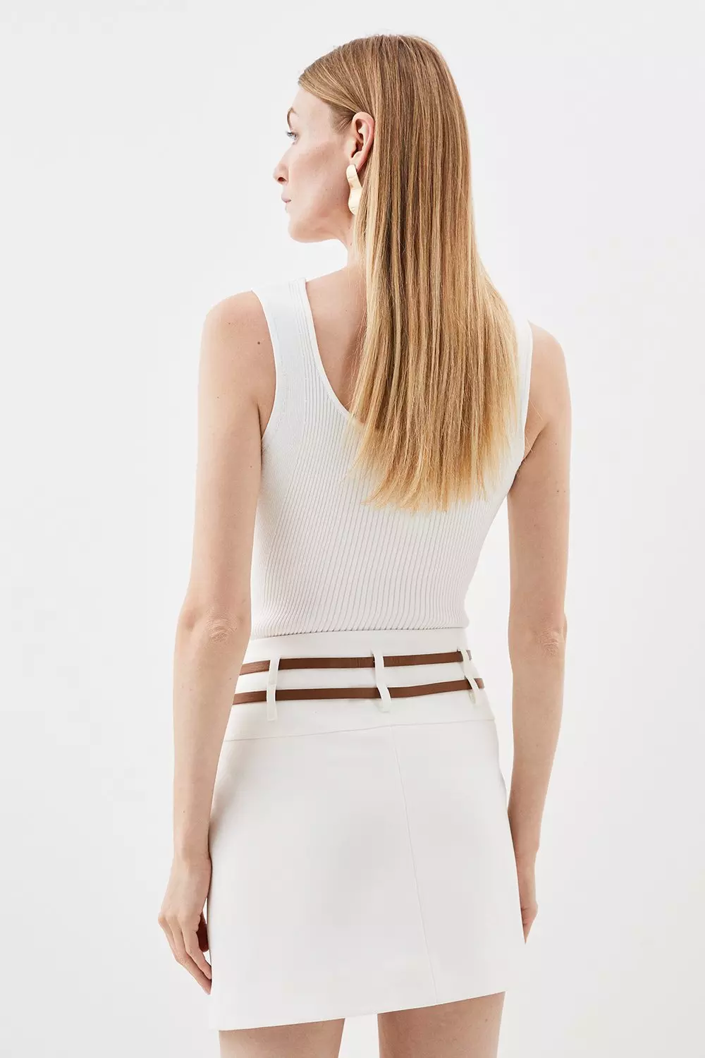 Satin utility mini skirt with buckle belt cheap