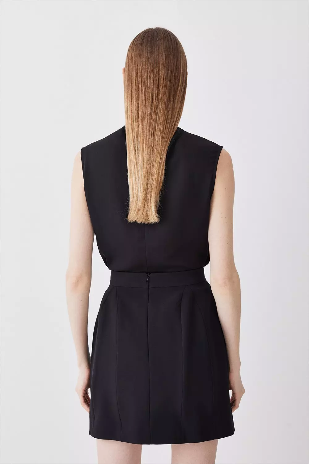 Black Structured Stretch Lantern Mini Skirt  alternative image