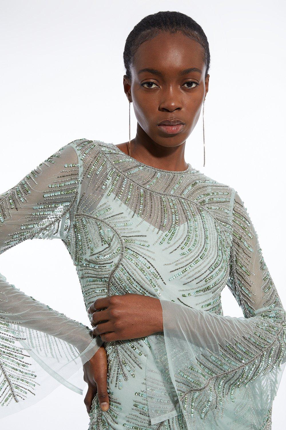 Green Sequin Dresses | Emerald & Dark Green Sequin Dresses | Karen Millen