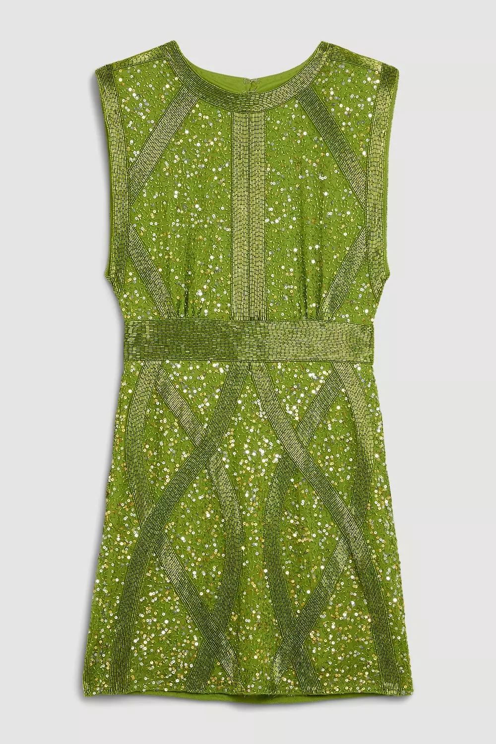 Embellished Strong Shoulder Woven Mini Dress | Karen Millen