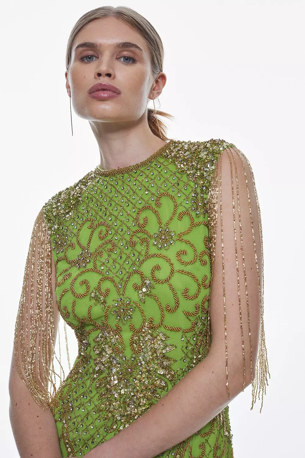 ★Karen Millen トロピカルクリンクルフレア 魅惑的マキシ★ Crystal Embellished Maxi Dress | Karen Millen