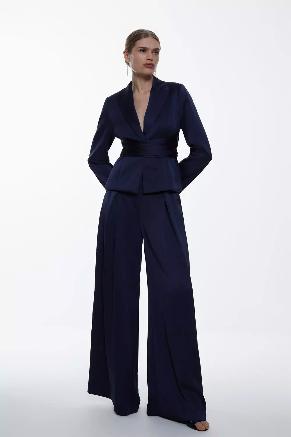 Navy wrap jacket store