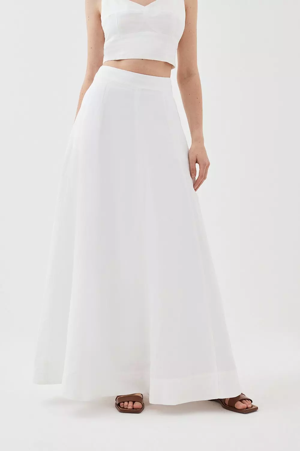 Lydia Millen Linen Pleated Midi Skirt Karen Millen