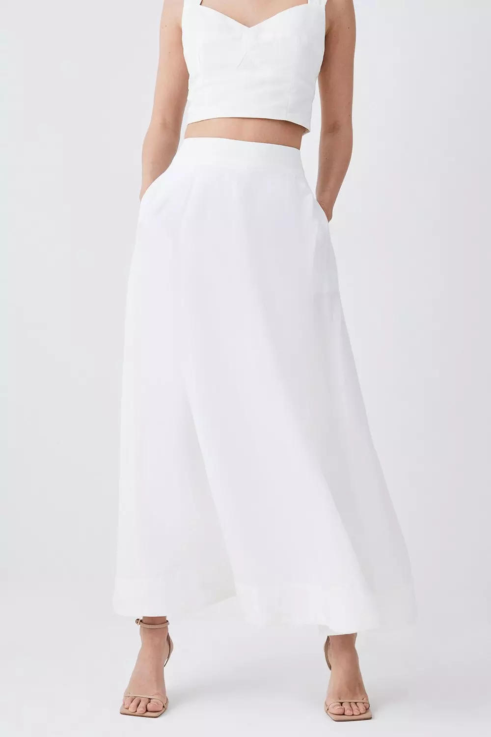 Petite linen midi skirt shop
