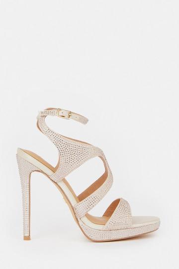 Heatseal Detailed Platform Heel champagne