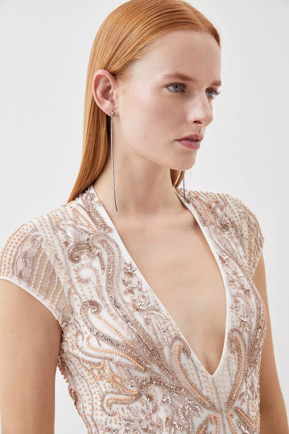 Crystal Embellished Cut Out Maxi Dress | Karen Millen