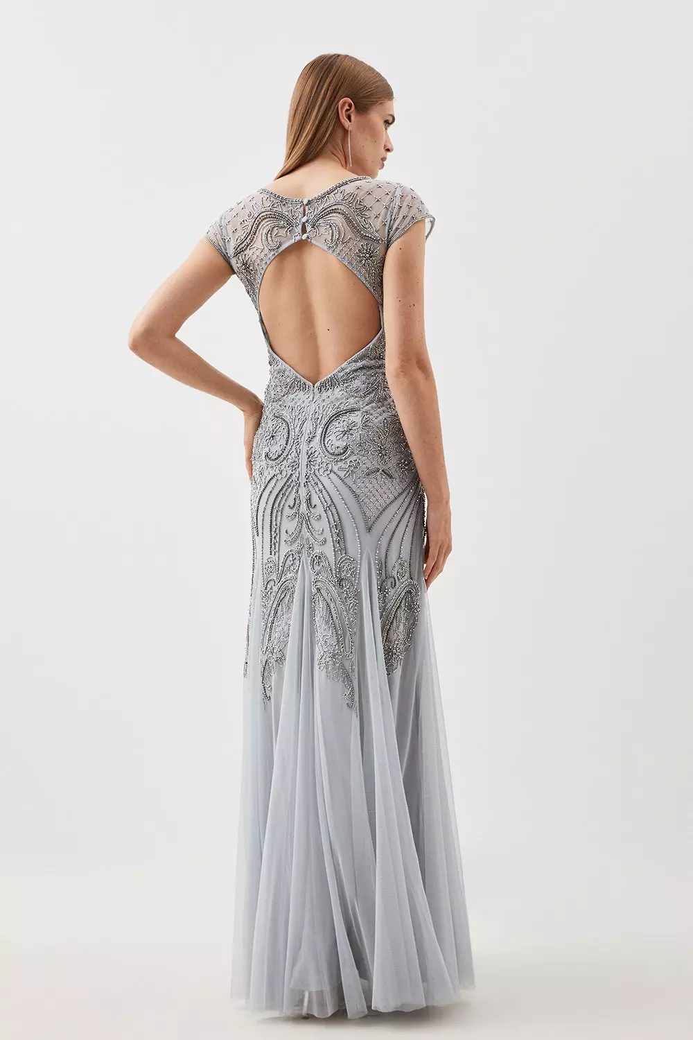Embellished Bustier Woven Maxi Dress | Karen Millen