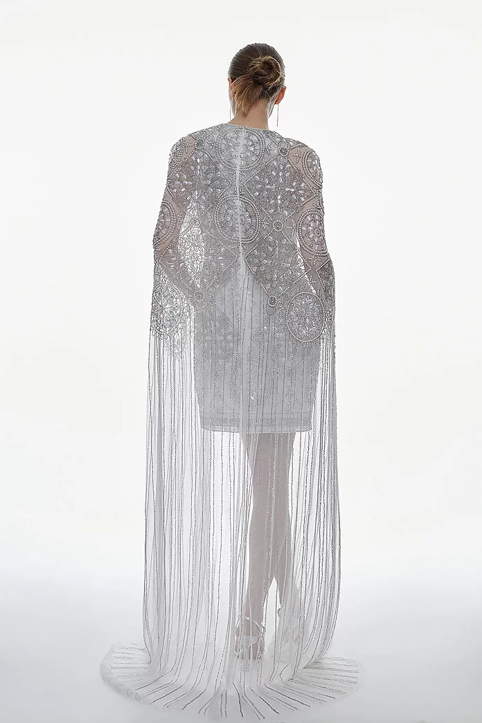 Embellished Cape Mini Dress | Karen Millen Embellished Cape Mini Dress | Karen Millen