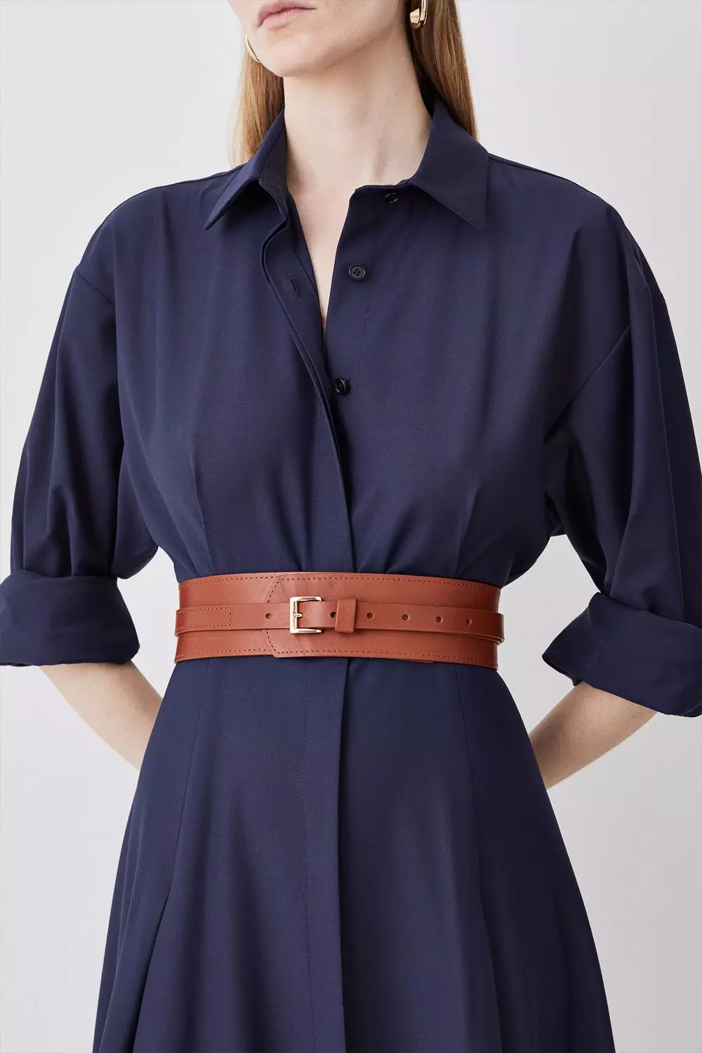 Leather Buckle Trim Belt Karen Millen