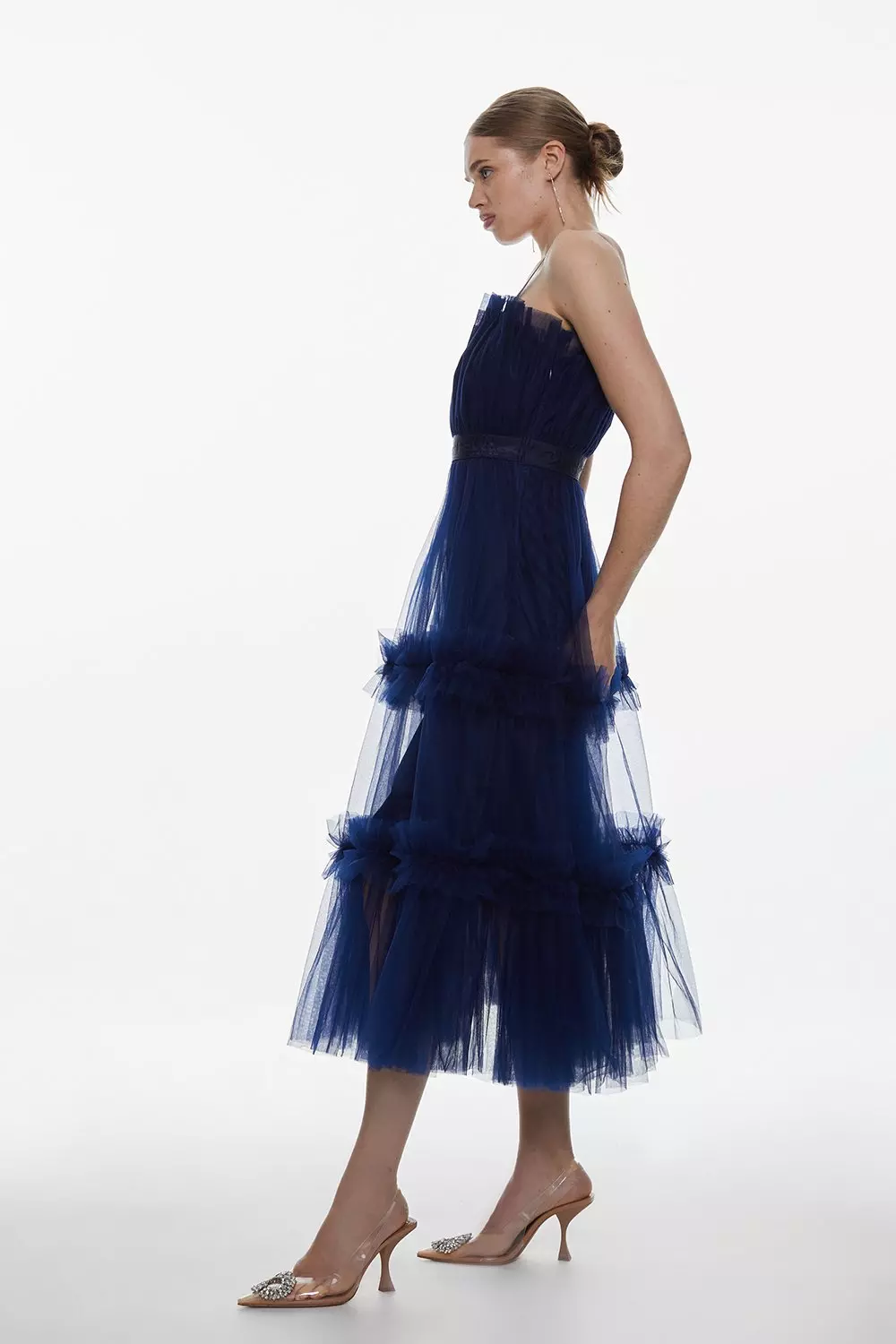 Tulle midi dress online sales