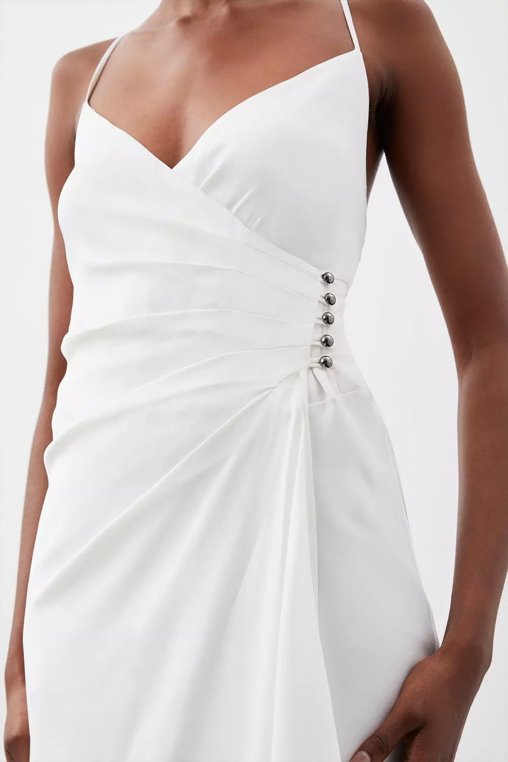 【KAREN MILLEN】コンパクトストレッチ ジップ ミディドレス Compact Stretch Tailored Pu Tab Detail Midi Dress | Karen Millen