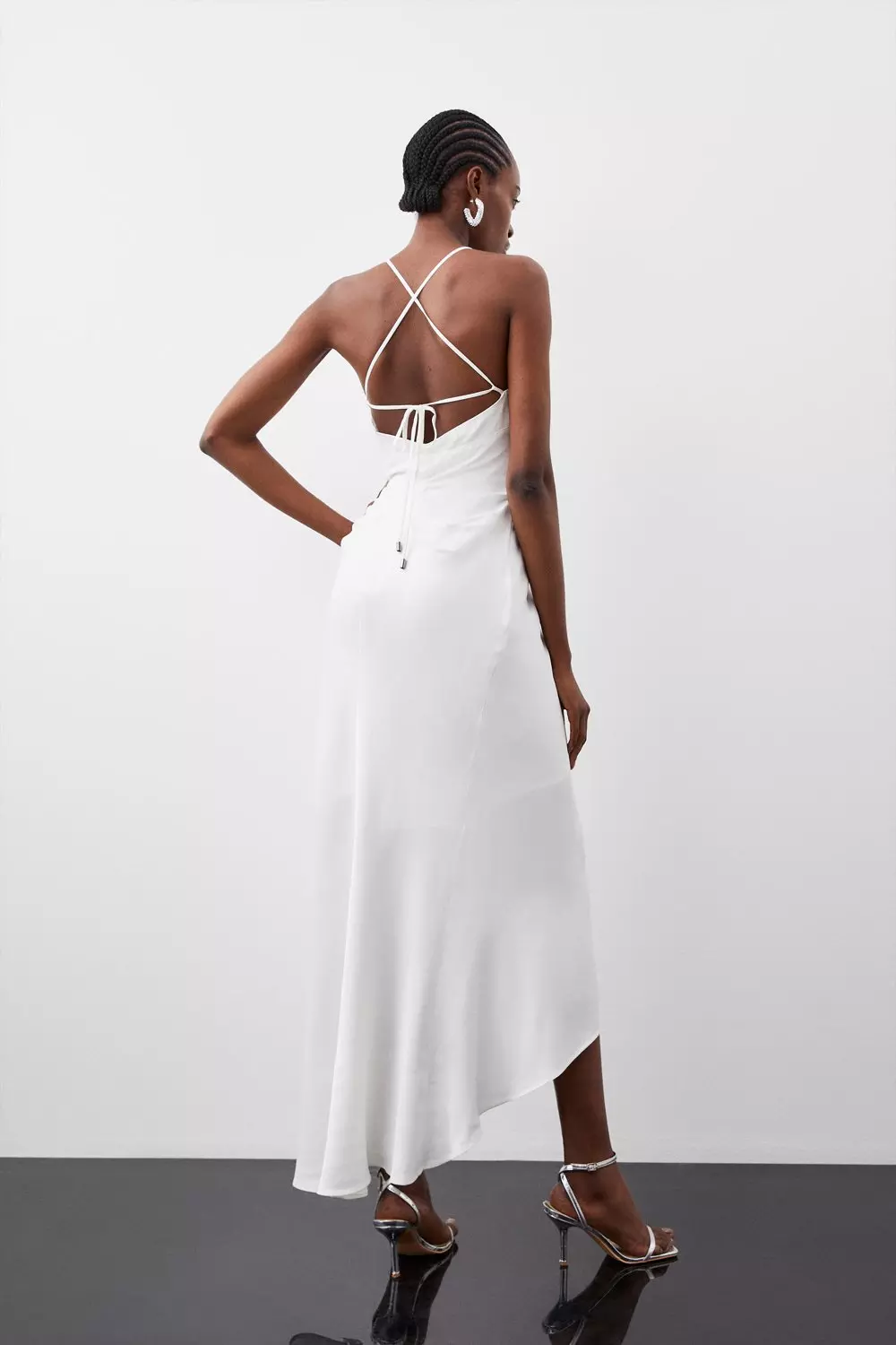 Premium Ruched Slip Maxi Dress | Karen Millen