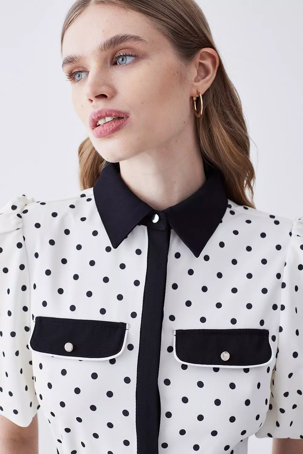 日本未入荷★Karen Millen 襟付きダブルボタンサテンコート bkk17744_ivory_xl?$