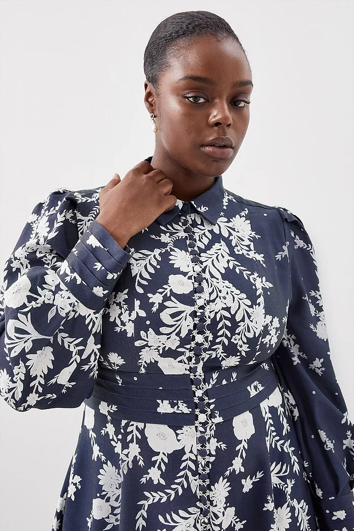 Lydia Millen Plus Size Linen Placement Floral Woven Maxi Lydia Millen Plus Size Linen Placement Floral Woven Maxi