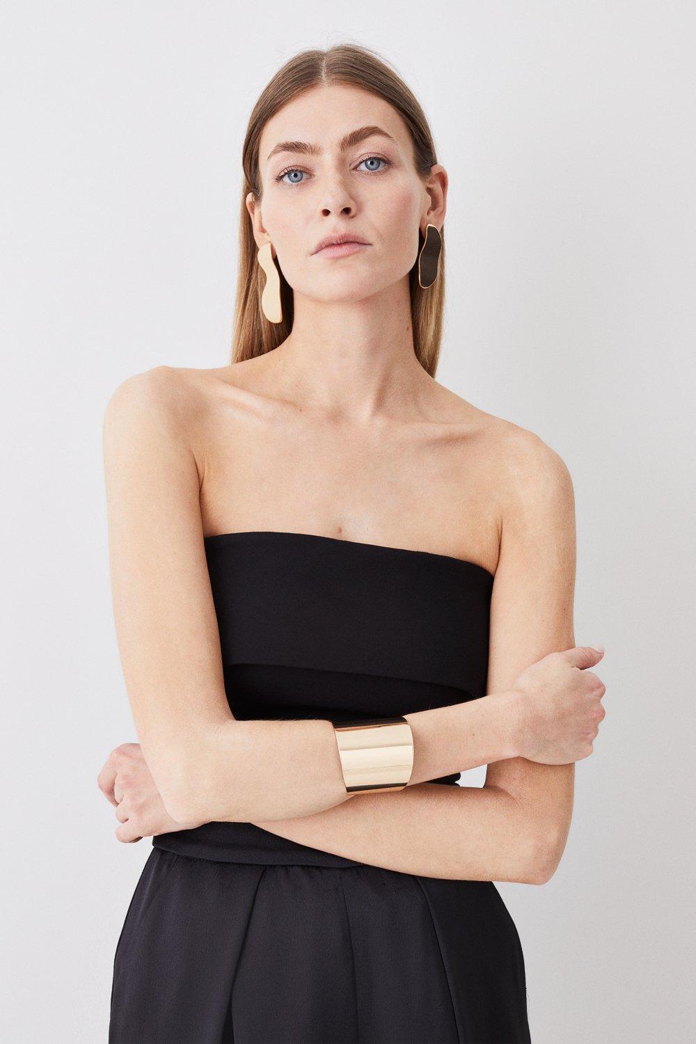 Ponte Zip Detail Tube Top | Karen Millen